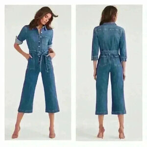 7 For All Mankind Luxe Cropped Playsuit